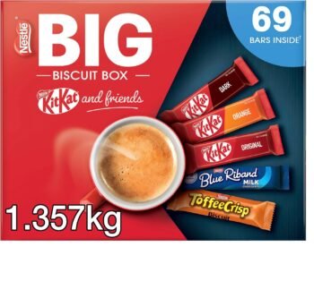 Nestlé Kitkat and Friends Big Biscuit Box | 69 x Chocolate Biscuit Bars - KitKat, Blue Riband, Toffee Crisp | Bulk Chocolate Box 1.357kg