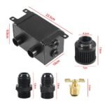 1200ml 1.2L Twin Baffle Dual Filter Engine Oil Catch Can Tank Reservoir AN10 (Polished)