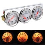 2” 52mm Mechanical Chrome Triple Gauge Set Water Temp Oil Pressure Volt Meter