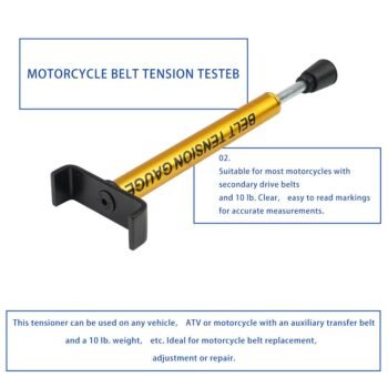 Belt Tension In Gauge, Adjustable 10 Pounds, with L Shaped Pad, Motorcycle Belt Tension Tool