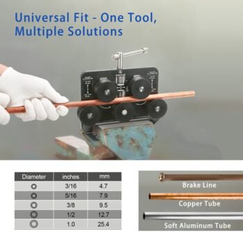 Tubing Straightener Brake Line Straightener for 3/16′′ – 1.0′′ Diameters Tubing