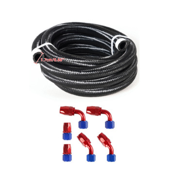 10/16/20FT 10AN CPE Fuel line Hose Braided Nylon Stainless Steel Oil Gas