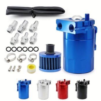 Baffled Oil Catch Can Kit Reservoir Tank with Breather Filter
