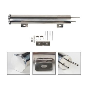 Polished Stainless Steel 20-24-32-50OZ Radiator Coolant Overflow Puke Tank Can