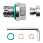 M12.1-1.25 x 15mm Oil Drain Plug Oversize Piggyback, Stainless Steel Self Tapping Oil Pan Thread Repair Kit with O-Ring