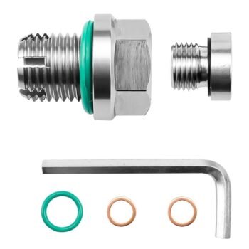 M12.1-1.25 x 15mm Oil Drain Plug Oversize Piggyback, Stainless Steel Self Tapping Oil Pan Thread Repair Kit with O-Ring