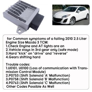 Transmission Control Module L539189E1H For 2010-2011 Mazda 3 2.0L 2.5L TCM TCU