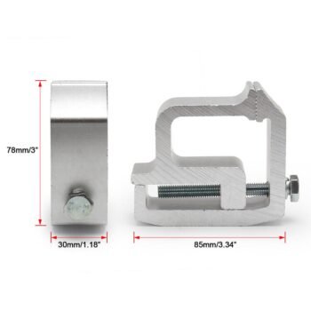 4 PCS Truck Cap Topper Camper Shell Mounting Clamps Heavy Duty Aluminum Silver