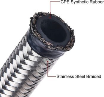 10/16/20FT 6AN CPE Fuel line Hose Braided Nylon Stainless Steel Oil Gas