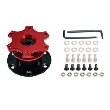 Universal Sports Steering Wheel Quick Release Snap Off Boss Kit Hub Adapter Red