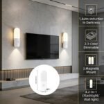 4PCS USB Rechargeable PIR Night Light, Adjustable Brightness Wall Lamp for Hallway Bedroom