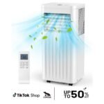 COWSAR 【SummerWins】8000-10,000 BTU EasyCool Portable Air Conditioner- Cool up to 350 Sq. Ft. AC with Easy-to-Use Remote Control, Digital LED Display, 24H Timer,Sleep Mode and Complete Window Installation Kit, for Bedroom,Living Room,Home Office,Apartment